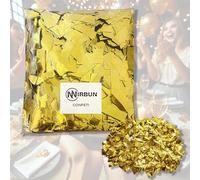 NIRBUN Gold Confetti 1KG Ideal for Party Wedding Anniversary Birthday Carnival Decoration New Year's Eve Table Decorations Pinata Gold Confetti for Cannon Confetti Golden Weddings Silver Weddings