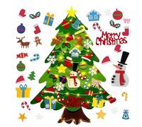 Nircho Felt Christmas Tree, DIY Felt Christmas Tree Set with 32Pcs Detachable Christmas Ornaments, DIY Christma Gift for Kids, Hanging Christmas Home Door Wall Decoration