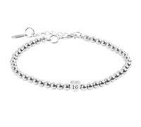 NIRJIK 16th Birthday Gifts for Girls, Silver Heart Bracelet, Adjustable Bead 925 Silver Bracelet for Daughter Mum Grandma, Hypoallergenic Jewellery for Women