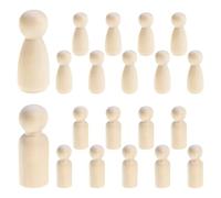 NIRJIK 20Pcs Wooden People, Wooden Peg Dolls 35mm, Figures DIY Dolls for Crafts, Painting Art Projects Wedding Decorations Party Ornaments and Creative Home Decoration
