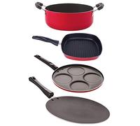 Nirlon Non Stick Aluminium Cookware Essential Gift Set with Bakelite Handle, 4 Pieces(CT12_UP4_GP22.5_CS24)