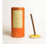 Nirmalaya 100% Natural Oud Dhoop Sticks for Pooja 40 Sticks| Bamboo Less Dhoop Sticks for Home/Office | Dhup for Puja with Holder Stand | Best for Long-Lasting fragrances