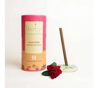 Nirmalaya 100% Natural Rooh Rose Dhoop Sticks for Pooja 40 Sticks | Bamboo Less Dhoop Sticks for Home/Office | Dhup for Puja with Holder Stand | Best for Long Lasting Fragrances