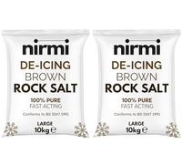 Nirmi Brown Rock Salt 10kg (Pack of 2) - Large - Effective De-Icing Grit for Roads, Paths, Car Parks, Driveways | Fast Ice Melt | Bulk Winter Salt for Outdoor Use