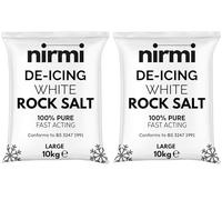 Nirmi White Rock Salt 10kg (Pack of 2) - Large - Premium De-Icing Grit for Driveways, Paths, Roads | Fast-Acting & Powerful | Natural Weed Control & Ice Melt