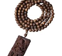 NIRNHYRUR Bracelet Vietnam Nha Trang White Agarwood 8mm Honey-Sweet Car Pendant - Sinkable Grade(Beads 6mm)