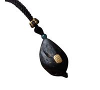 NIRNHYRUR Bracelet Vietnamese Nha Trang Agarwood Burl Natural Shape Pendant with Five Sutra Inscriptions Sink-Grade Necklace