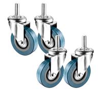 NIRNHYRUR Castor wheels Set of 4 M10 M12 Threaded Stem, 2.5in 3in with Dual Locking Brakes, Replacement Foot Wheel for Moving Silent Table Trolley Workbenchm1 m12(Swivel,65mm(2.5in) m10)