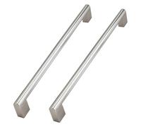 NIRNHYRUR Gold Handles 2 Pcs Wardrobe Door Handles Brushed Kitchen Cabinet Pulls Silver Cupboard Drawer Handles(Length 180mm)