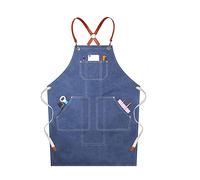 NIRNHYRUR Leather apron Tool Apron With Pockets For Carpenter Workshop Welding Multicolor XL(Blue)
