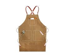 NIRNHYRUR Leather apron Tool Apron With Pockets For Carpenter Workshop Welding Multicolor XL(Brown)