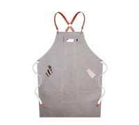 NIRNHYRUR Leather apron Tool Apron With Pockets For Carpenter Workshop Welding Multicolor XL(Grey)