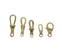 NIRNHYRUR Pocket Watch Swivel Clip Chain 6 Pcs Korea Small Solid Brass Vest Pocket Watch Swivel Clip Chain Spring Snap Hook 18-30mm Buckle(ColorB)
