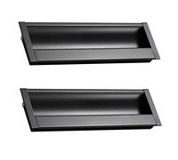 NIRNHYRUR Recessed Door Handle, Aluminum Alloy Square Handle Sliding Door Handles Hidden Metal, for Drawers, Cabinets, Wardrobes, with Screws(B 2pcs,Hole Distance 96mm)