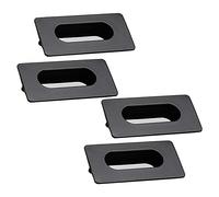 NIRNHYRUR Recessed Door Handle, Black Concealed Embedded Flush Sliding Door Pull Handles Handle for Drawer,Wardrobe and Cabinet Finger 4 Pcs(Hole Distance 64mm)