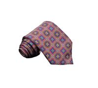 NIRNHYRUR Ties for men Men's Fashion Silk Tie 7.5cm Soft Novelty Necktie Blue Green Orange Color Ties For Men Dot Floral Bowtie Wedding Business(Coffee)
