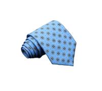 NIRNHYRUR Ties for men Men's Fashion Silk Tie 7.5cm Soft Novelty Necktie Blue Green Orange Color Ties For Men Dot Floral Bowtie Wedding Business(55)
