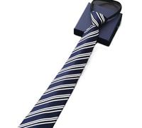 NIRNHYRUR Ties for men Men's Tie Business Formal Dress Wear Stripe Solid Color Zipper Necktie Wholesale Gifts for Men Slim Skinny Tie(Colored-3)