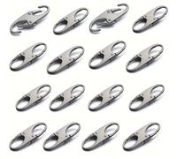 NIRNHYRUR Zipper Clips Zipper Clips Theft 100 Pieces-Double Small Carabiner - Clip Deterrent Holding The Closed Pull Replacement(Grey)