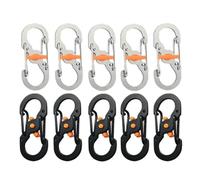 NIRNHYRUR Zipper Clips Zipper Clips Theft 50 PCS S-Type Cord Locks with Locking Mini Keychain Hooks Anti-Theft Backpack(Mix)