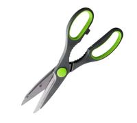 Nirosta Super Scissors 21cm, Praktika, with Jar/Screw Cap Opener, Stainless Steel, 31.5x7.5x1.5cm, Grey & Green