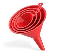 Nirox Universal funnel set of 4 - Food suitable BPA-FREE - Filling aid for kitchen and household - Liquids and dry ingredients - Oil and fuel filling funnel for car, workshop or garden tools