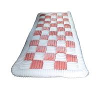 Nirqavol Dog Bed for Car, 24.4 x 53.9 in Pink & White Plush Backseat Pet Mat, Thickened Lattice Design Travel Pet Pad, Soft Comfortable Cushion for Road Trips, Versatile Mat for Dogs and Pets