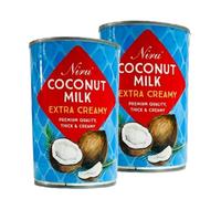 Niru's Coconut Milk Extra Creamy Tin- 400ml, Extra Creamy, Thick & Creamy, Perfect for Cooking & Baking, No Additives (Pack of 2)