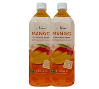 Niru's Mango Flavoured drink with Nata De coco, Gluten free, Vegan, Delicious coconut Jelly Pieces, No Added Preservatives and Colours, Energy Booster Drink, Vietnam Origin, 1Litre (Pack of 2)