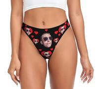 Nirusetty Custom Thongs For Women Personalised Underwear Panties Hipster Bikini With Photo Face Custom Photo Briefs Underwear Funny Gifts For Her
