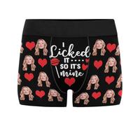 Nirusetty Personalised Boxers For Men Custom Men's Funny Face I Love You Valentines Boxer Shorts Novelty Briefs Underpants Printed With Photo (XS-XXXL)
