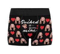 Nirusetty Personalised Boxers For Men Custom Men's Funny Face I Love You Valentines Boxer Shorts Novelty Briefs Underpants Printed With Photo (XS-XXXL)