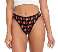 Nirusetty Personalised Women's Thongs Custom Bikini Thongs T Back For Women Custom Photo Text Women Underwear Valentines Gift For Her Girlfriend Wife