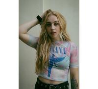 Nirvana - Angelic Blue Mono Mesh Cropped - Girly - pink - S - 95% Polyester, 5% Elastane S