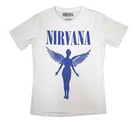 Nirvana Angelic Blue Mono Womens Skinny Fit T Shirt S