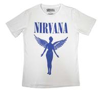 Nirvana Angelic Blue Mono Womens Skinny Fit T Shirt XXL