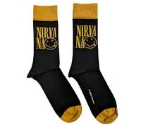 Rock Off officially licensed products Nirvana Ankle Socks Logo Stacked Official Mens Black (UK SIZE 7-11) UK Size 7-11