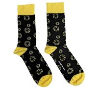 Nirvana Ankle Socks Outline Smile Official Mens Black (UK SIZE 7-11) One Size