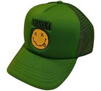 Nirvana Band Logo Grunge Smile Baseball Cap in Green Nirvana Green One Size
