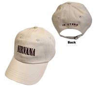 Nirvana Baseball Cap Text Logo Band In Utero - Official Sand - One Size