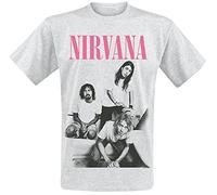 Nirvana Bathroom Photo Men T-Shirt Mottled Grey M, 90% Cotton, 10% Polyester, Regular