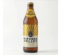 Nirvana - Bavarian Helles Lager, 0.3% ABV, 12 x 500ml - IWSC Bronze 2025, Low Calorie, Vegan, Craft Beer Gift Set - Alcohol Free