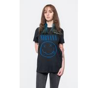 Nirvana - T-Shirt # Xl Unisex Black # Blue Smiley