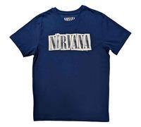 Nirvana Boxed Band Logo T-Shirt in Blue | Size: XL Nirvana Blue XL