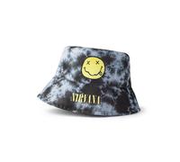 Nirvana Kids Bucket Hat in Black & Grey | Unisex Tie-Dye Logo Hat | Casual Sun Protection Accessory | Iconic Band Merchandise | Music Themed Apparel for Children