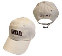 Nirvana Baseball Cap Text Logo Band In Utero - Official Sand - One Size