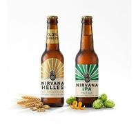 Nirvana - Classic Beer Gift Set, 0.5% ABV, 12 x 330ml - Craft Tropical IPAs and Bavarian Lager, Low Calorie, Vegan, Beer Hamper - Alcohol Free