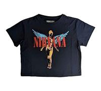 Nirvana Crop Top T Shirt in Utero Angelic Band Logo Official Womens Navy M