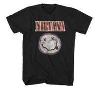 Nirvana Distressed Logo Black T-Shirt OFFICIAL