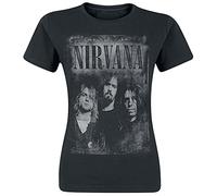 Nirvana Faded Faces Women T-Shirt Black S, 100% Cotton, Regular